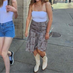 Walter Baker Snake Print Ruched Skirt